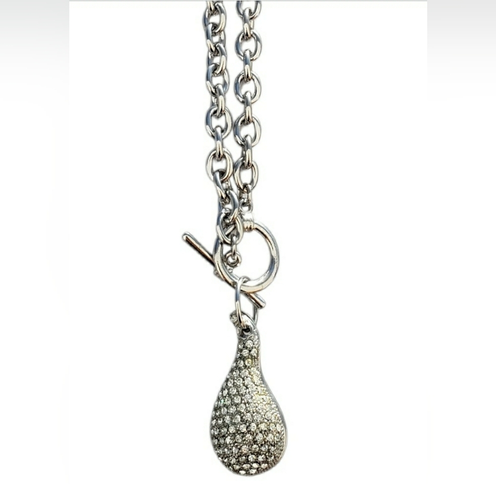 Silver Teardrop Pendant Necklace NWT